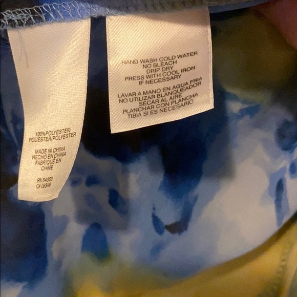 Blue & Yellow Floral Sheer Button Down Long Sleeve - Picture 6 of 6